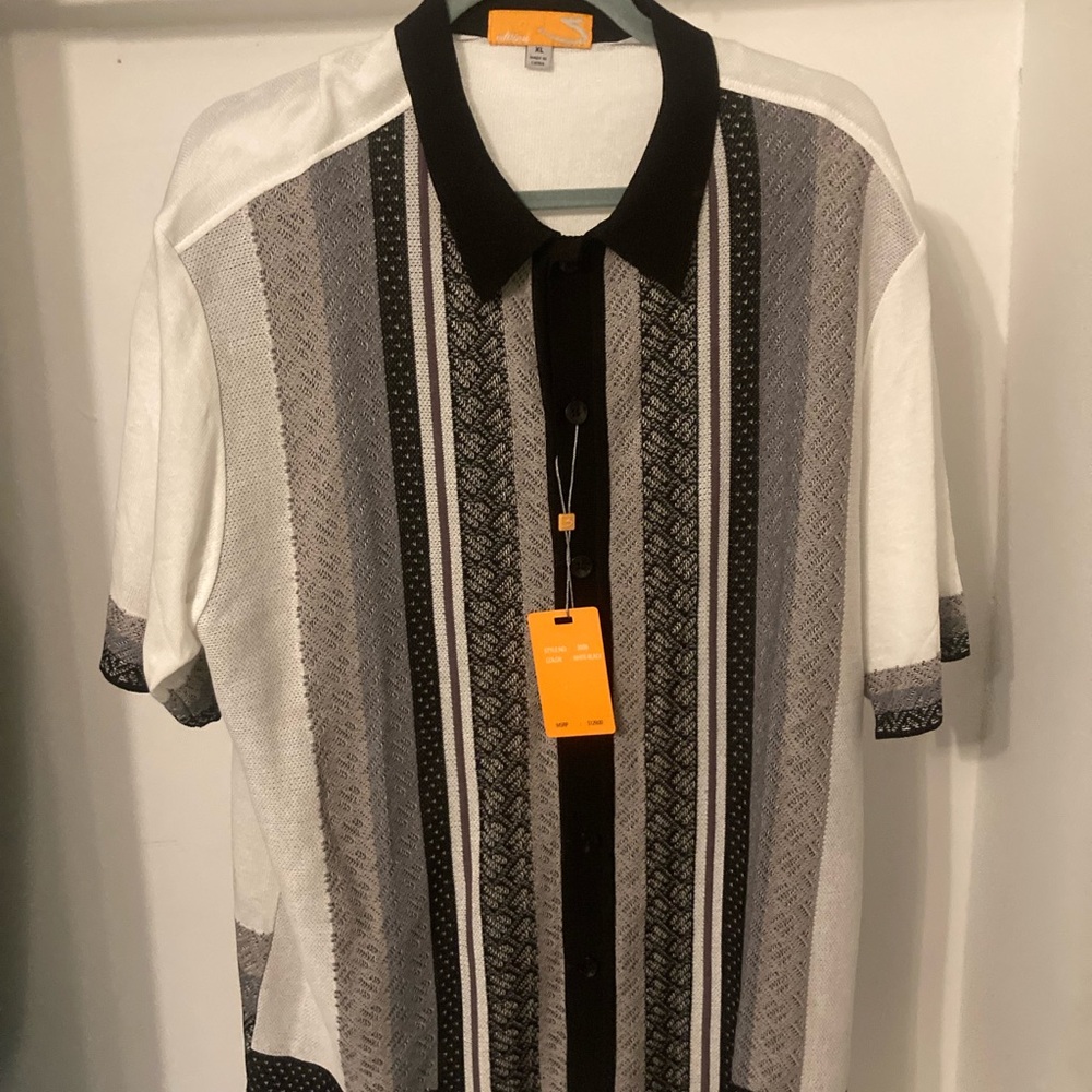 Edition S  100% Rayon Stylish Black and Gray Men's Shirt